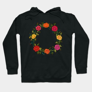 Minhwa: Peony Wreath Red C Type (Korean traditional/folk art) Hoodie